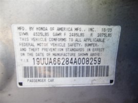 2004 Acura TL Silver 3.2L AT #A23832